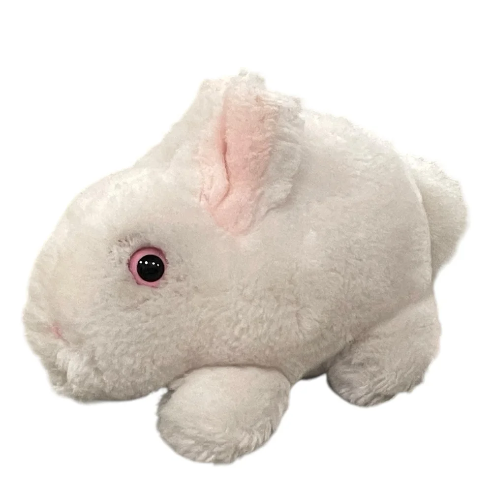 Vintage 1983 Dakin Mini Bunny Rabbit Plush White Pink Eyes Easter Toy 6